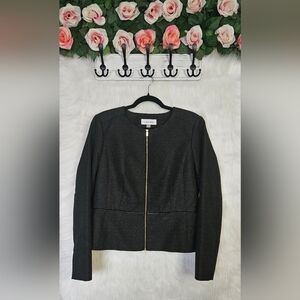 Calvin Klein Classic Black and Gold Zip Blazer